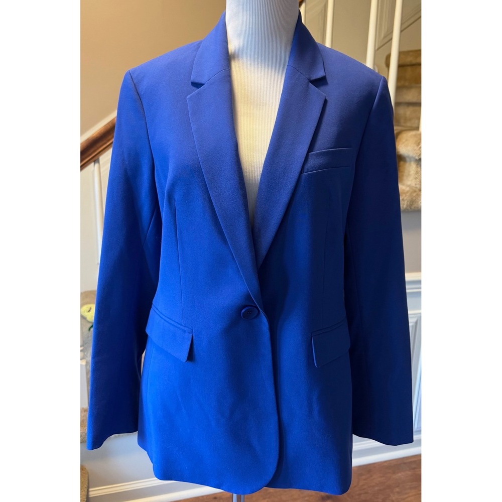 The Limited Modern Blazer Deep Azure Blue Petite Large NWT 10833058